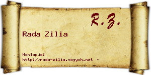 Rada Zilia névjegykártya
